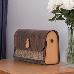 Laser Art Artisan Elegance: Handcrafted Wooden Clutches for Women - Unique Designs Purse for Every Occasion