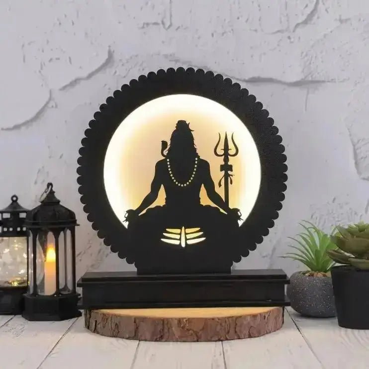 Lord Shiva Backlit LED Lamp – Divine Home Decor for Meditation, Pooja Room, and Spiritual Ambiance - Laser art