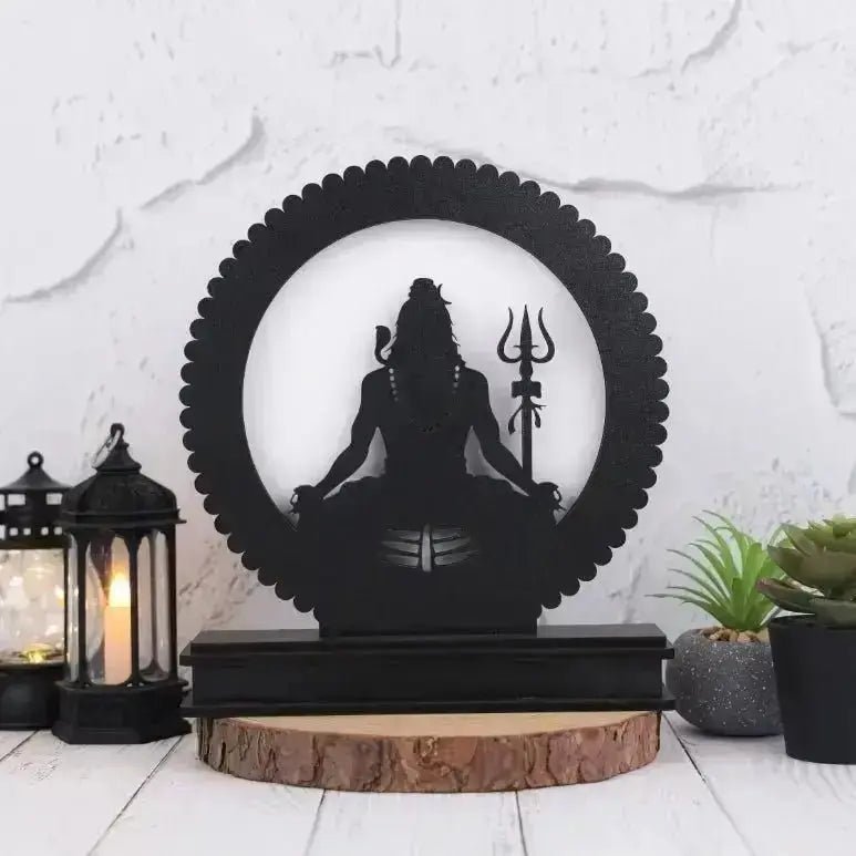 Lord Shiva Backlit LED Lamp – Divine Home Decor for Meditation, Pooja Room, and Spiritual Ambiance - Laser art