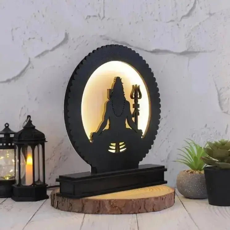 Lord Shiva Backlit LED Lamp – Divine Home Decor for Meditation, Pooja Room, and Spiritual Ambiance - Laser art