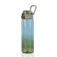 Gradient Blue and Green Water Bottle with Flip Straw Lid and Carry Handle