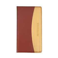 Classic Brown and Beige Leather Notebook with Embossed Design