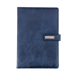 Elegant Navy Blue Leather Notebook with Metal Clasp