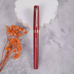 Personalized Red Fountain Pen with Love Inscription - A Sentimental Writing Instrument for Art Lovers and Special Occasions