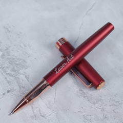 Personalized Red Fountain Pen with Love Inscription - A Sentimental Writing Instrument for Art Lovers and Special Occasions