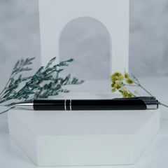 Personalized Black Pen with Silver Trim and Love Imprint - A Thoughtful Gift for Loved Ones on Special Occasions