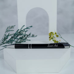 Personalized Black Pen with Silver Trim and Love Imprint - A Thoughtful Gift for Loved Ones on Special Occasions