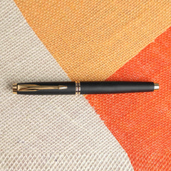 Matte Black Pen with Golden Accents and Custom Engraving by Laser Art - An Ideal Gift for the Discerning Writer or Executive