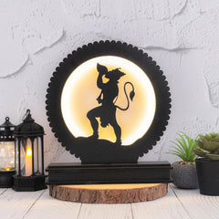 LASER ART Lord Shiva Backlit Table Lamp with Power Adapter - Spiritual MDF Wooden & Acrylic Decor Light, 8.25" H x 7.75" W, Serene Meditation Ambiance
