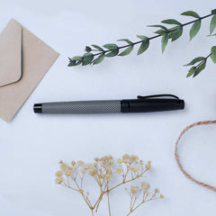 Exquisite Personalized Black Pen with Unique Textured Grip - A Thoughtful and Stylish Gift for Writers and Professionals