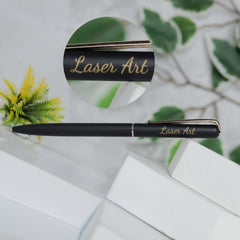 Personalized Black Pen with Gold Trim - A Luxurious Writing Instrument for Professionals and Special Occasions