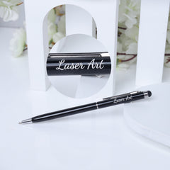 Refined Black Personalized Pen with Stylus Tip - Modern Functionality Meets Classic Style