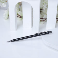 Refined Black Personalized Pen with Stylus Tip - Modern Functionality Meets Classic Style