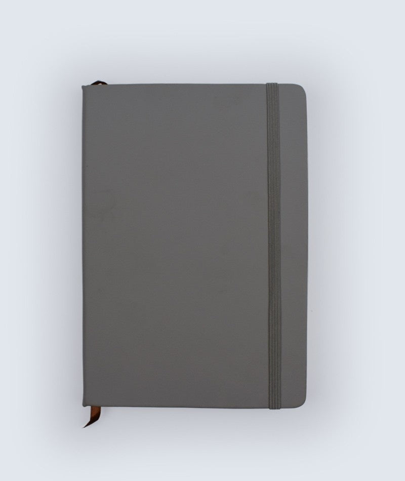 Personalized Grey A5 Executive Hardbound Diary – Premium Leatherette Cover Journal with Ruled Pages