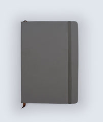 Personalized Grey A5 Executive Hardbound Diary – Premium Leatherette Cover Journal with Ruled Pages