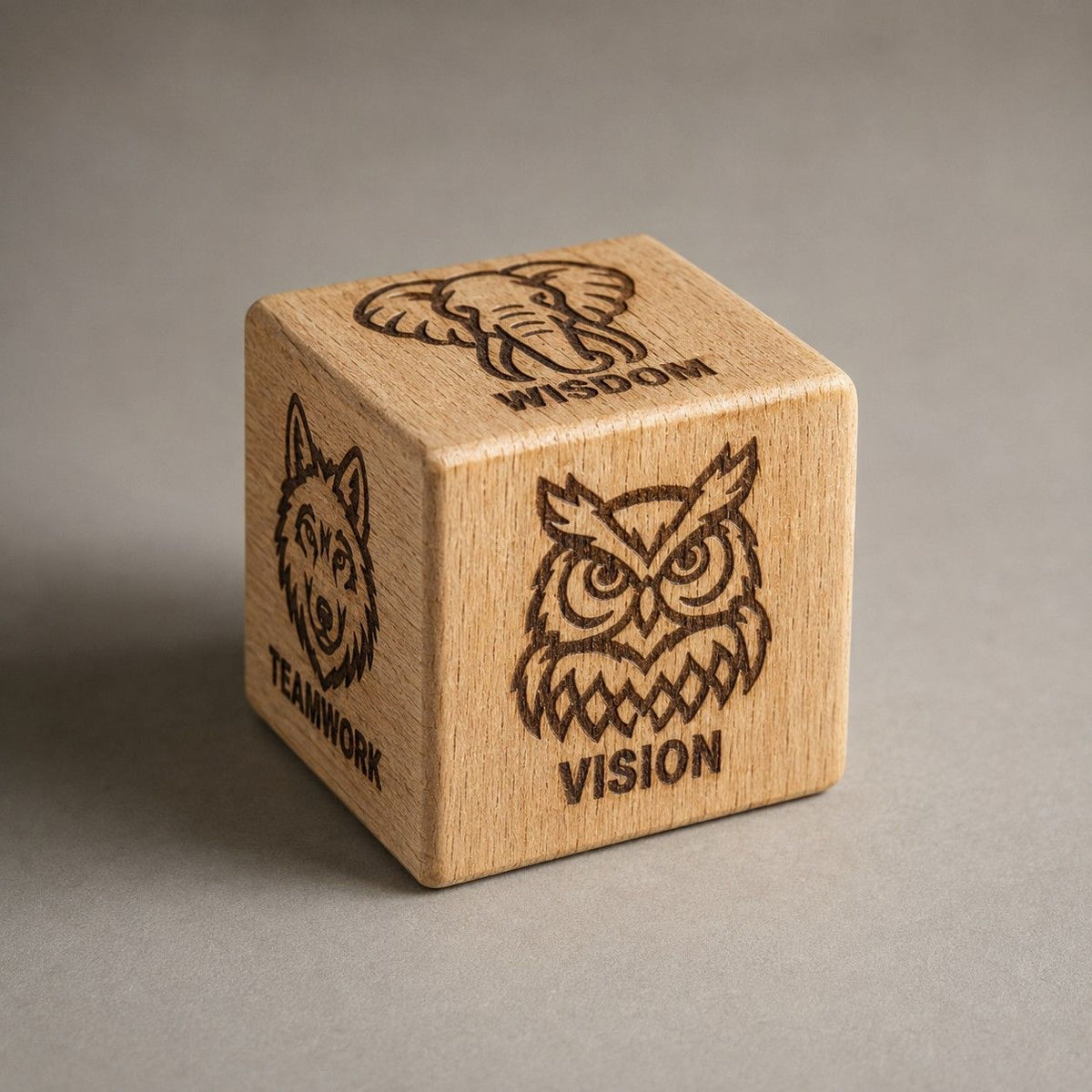 Motivational pine wooden paperweight