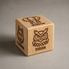 Motivational pine wooden paperweight