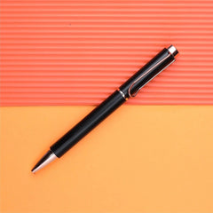 Personalized Black Pen with Orange and Rose Gold Accents - A Chic Writing Instrument for Creative Minds and Professionals