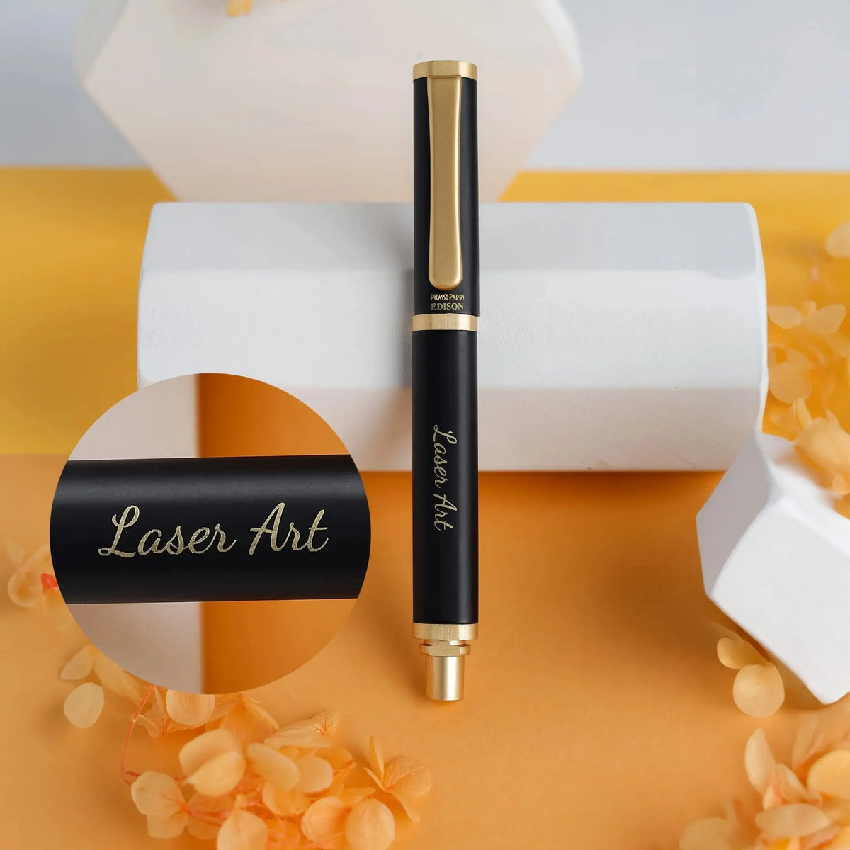 Personalized Black & Gold Pen - A Sophisticated Writing Instrument for Professionals, Art Lovers, and Special Occasions