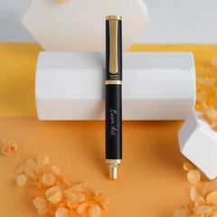 Personalized Black & Gold Pen - A Sophisticated Writing Instrument for Professionals, Art Lovers, and Special Occasions