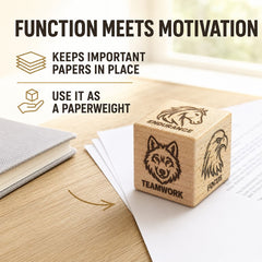 Motivational pine wooden paperweight