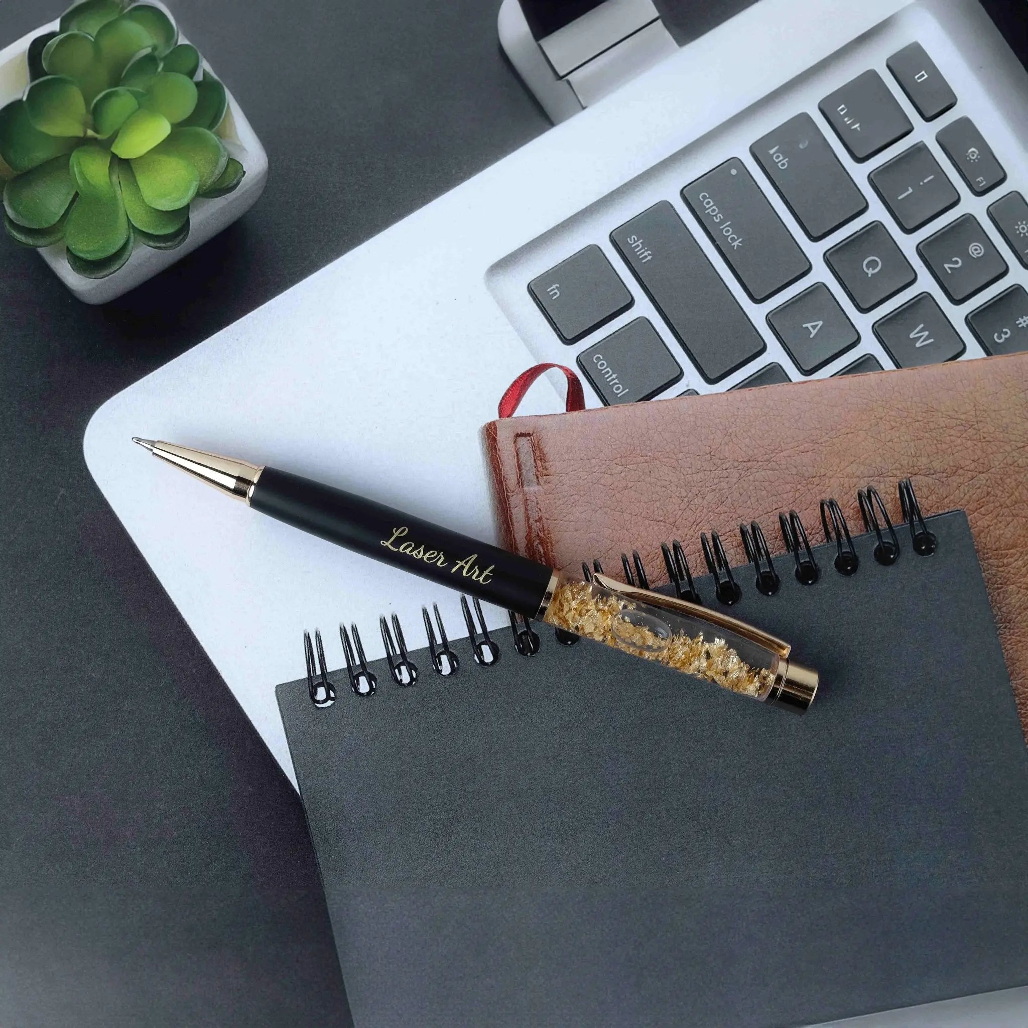 Professional Black Pen with Gold Trim and Personalized Engraving by Laser Art An Ideal Corporate Gift for Clients and Partners