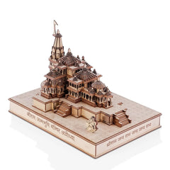 Ram Mandir Ayodhya Model Big Size – Detailed Architectural Replica, Traditional Design, Crafted with Precision, MDF Wooden Box Included, Home Décor and Gift Item, 28.8 cm x 21 cm x 21 cm