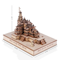Ram Mandir Ayodhya Model Big Size – Detailed Architectural Replica, Traditional Design, Crafted with Precision, MDF Wooden Box Included, Home Décor and Gift Item, 28.8 cm x 21 cm x 21 cm