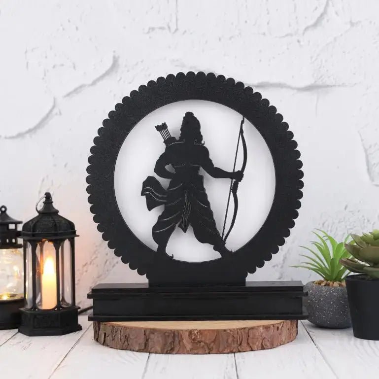 Religious Decorative Lamp – Lord Ram Backlit LED Lamp for Serenity - Laser art