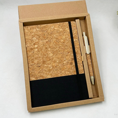 Personalized Cork Diary & Pen Gift Set | Eco Friendly Custom Name Notebook
