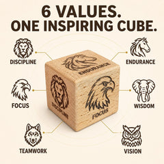 Motivational pine wooden paperweight