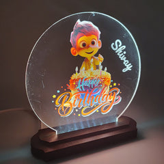 LASER ART Customized LED Night Lamp for Kids | Personalized Acrylic Table Lamp for Bedroom, Study Room, Office & Living Room | Unique Birthday Gift with Engraved Name | Night Light for Desk