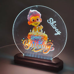 LASER ART Customized LED Night Lamp for Kids | Personalized Acrylic Table Lamp for Bedroom, Study Room, Office & Living Room | Unique Birthday Gift with Engraved Name | Night Light for Desk