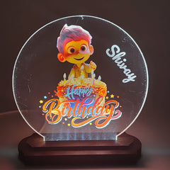 LASER ART Customized LED Night Lamp for Kids | Personalized Acrylic Table Lamp for Bedroom, Study Room, Office & Living Room | Unique Birthday Gift with Engraved Name | Night Light for Desk
