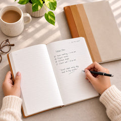 Premium PU Leather Hardbound Diary with 200 Pages | Elegant Professional Notebook for Businessmen, Office Work, Meetings, Daily Notes & Gifting