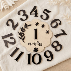 Photo Posing Props Wooden Baby Monthly Milestone Board