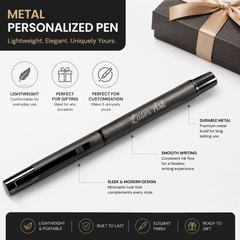 Personalized Pen with Name – Classic Metal Black Personalized Ball Pen