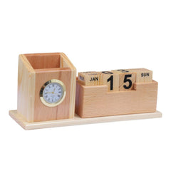 Desk Organizer with Clock, Pen Holder & Calendar