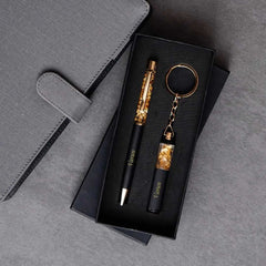 Personalized Pen & Keychain Gifts with Name Engraving | Pen for Gifting | Gift Set for Men & Women, Corporate Gift Set, Rakhi Special with 3 stylish Rakhi Free