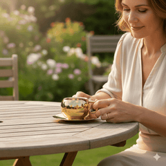 Luxury Gold-Plated Stainless Steel Tea Cup and Saucer - Elegant Drinkware Combo Idol for Home & Gifting for Every Occasion