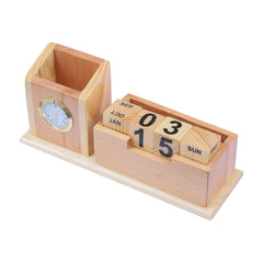 Desk Organizer with Clock, Pen Holder & Calendar