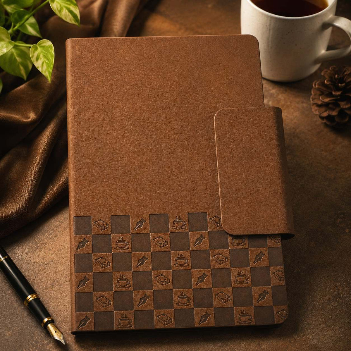 PU Leather Diary Notebook – 200 Pages Premium Journal for Daily Writing, Work Notes, Goals, Planning & Personal Journal | Elegant Hardcover Notebook for Men & Women