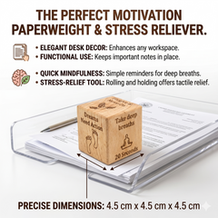 Motivational Wooden Paperweight Cube with Inspirational Quotes