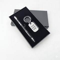 Personalized Black Pen & Keychain Gifts with Name Engraving | Pen for Gifting | Gift Set for Men & Women, Corporate Gift Set