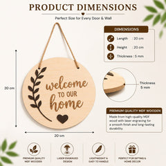 Welcome home round frame.