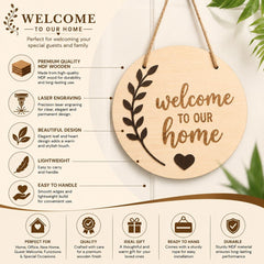 Welcome home round frame.