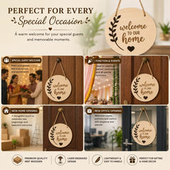 Welcome home round frame.