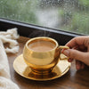 Luxury Gold-Plated Stainless Steel Coffee Mug - Elegant Tea Cup with Handle, Perfect for Home, Office, and Gift - Durable, and Stylish