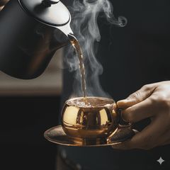 Luxury Gold-Plated Stainless Steel Tea Cup and Saucer - Elegant Drinkware Combo Idol for Home & Gifting for Every Occasion