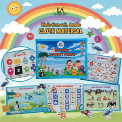 Laser Art My First Activity Book for Kids Age 2+ | Busy Book with 8 Learning Activities | Fabric, Washable & Safe| Educational Learning Toy with Shapes, Numbers, Alphabet | Early Learning Toy for Toddlers